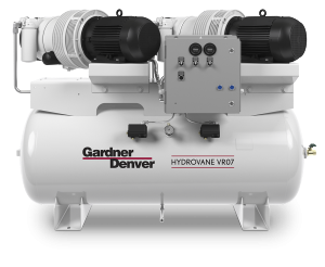 Gardner Denver VR07 duplex horizontal 120gal rotary vane air compressor