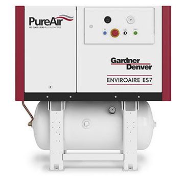 Rotary Scroll Oil Menos Compressor de Ar EnviroAire ES Simplex no Tanque